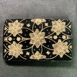 Antique Black Velvet Clutch